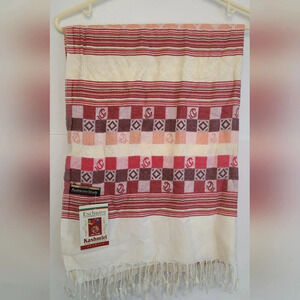 100% Cashmere Pashmina Brand Scarf Shawl Purple 80x28" Pink New‎